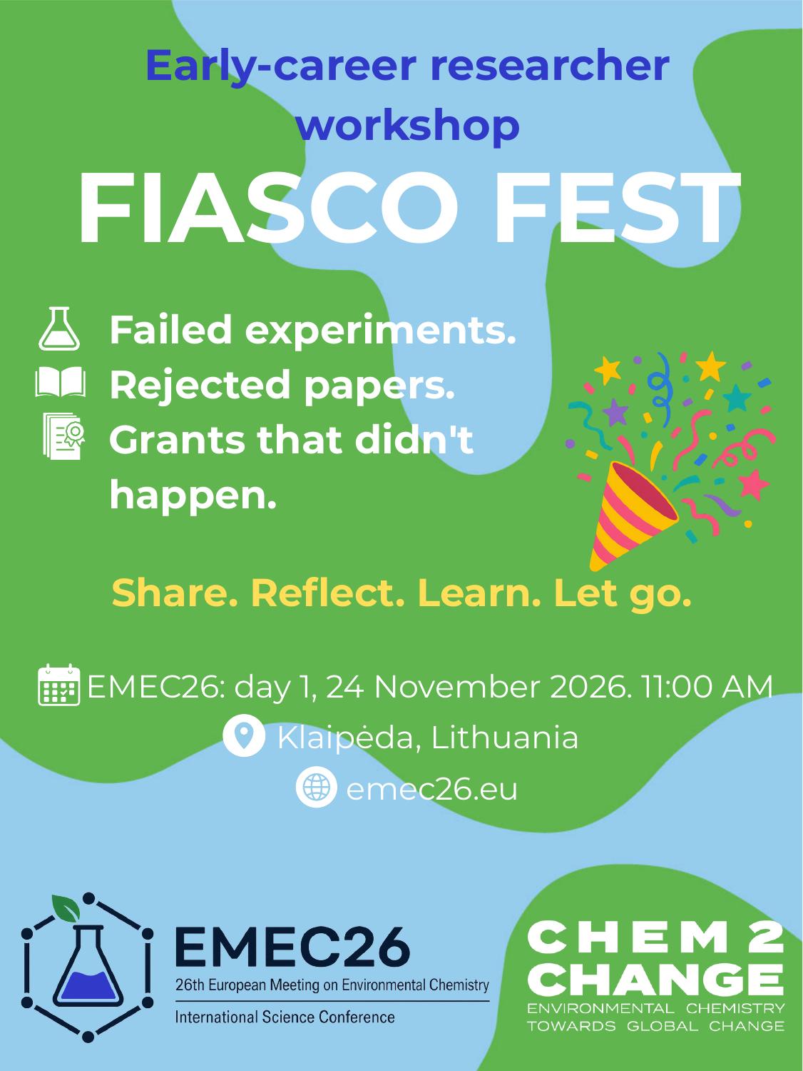 FiascoFest workshop poster: 24 November 2026 at 11:00 AM in Klaipėda
